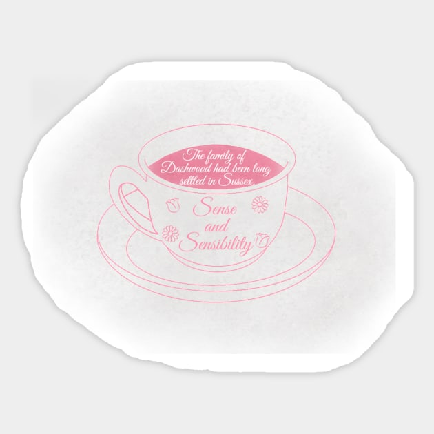 Sense and Sensibility Tea Sticker by Fireflies2344